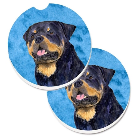 Carolines Treasures Blue Rottweiler Set of 2 Cup Holder Car Coaster SS4800-BUCARC